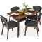 Best Choice Products 5-Piece Compact Wooden Mid-Century Modern Dining Set w/ 4 Chairs, Padded Seat & Back